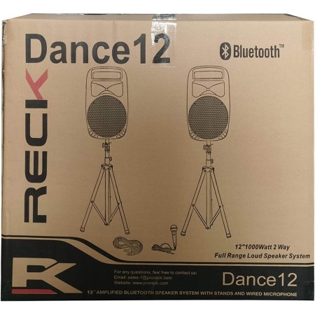 RECK DC 12 portátil de 12 pulgadas, 1000 vatios, sistema de altavoces Dj/PA alimentado de 2 vías, conjunto combinado con