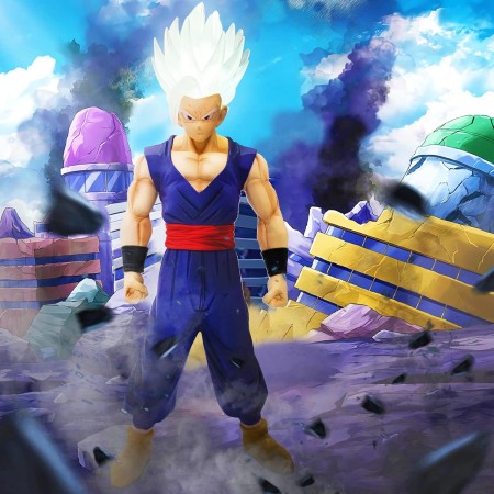 MASEKE Figura de Gohan, figura de acción de anime Beast Gohan DBZ, estatua de decoración de juguete, regalo de 8.46 pulgadas