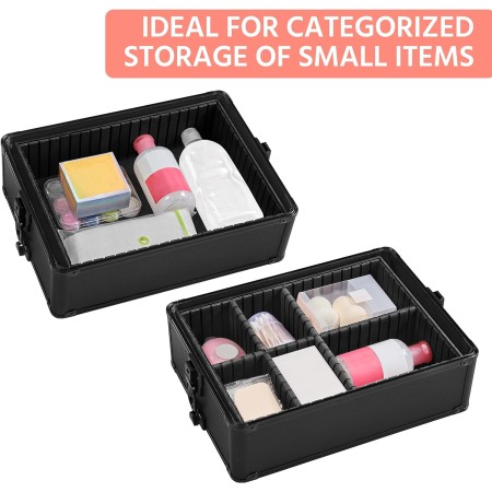 Yaheetech Rolling Makeup Case Professional Cosmetic Case Aluminum Makeup Train Case Cosmetic Organizer Makeup Trolley