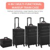 Yaheetech Rolling Makeup Case Professional Cosmetic Case Aluminum Makeup Train Case Cosmetic Organizer Makeup Trolley