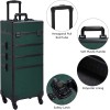 Yaheetech Rolling Makeup Case Professional Cosmetic Case Aluminum Makeup Train Case Cosmetic Organizer Makeup Trolley