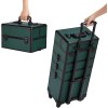 Yaheetech Rolling Makeup Case Professional Cosmetic Case Aluminum Makeup Train Case Cosmetic Organizer Makeup Trolley