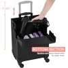 Yaheetech Rolling Makeup Case Professional Cosmetic Case Aluminum Makeup Train Case Cosmetic Organizer Makeup Trolley