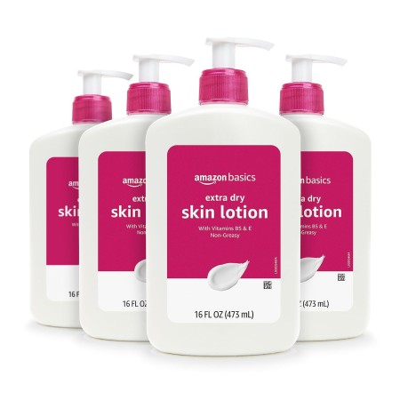 Amazon Basics Loción para la piel extra seca con vitaminas B5 y E, aroma limpio, 16 fl oz (anteriormente Solimo)