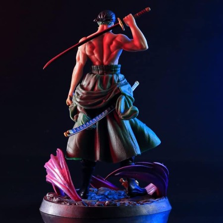Figura de acción de Zoro, tres espadas Zoro, juguetes de anime, figura de modelo, estatua de PVC, modelo de personaje, colección