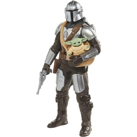 Playskool Star Wars Galactic Action The Mandalorian & Grogu - Figuras de acción electrónicas interactivas de 12 pulgadas,