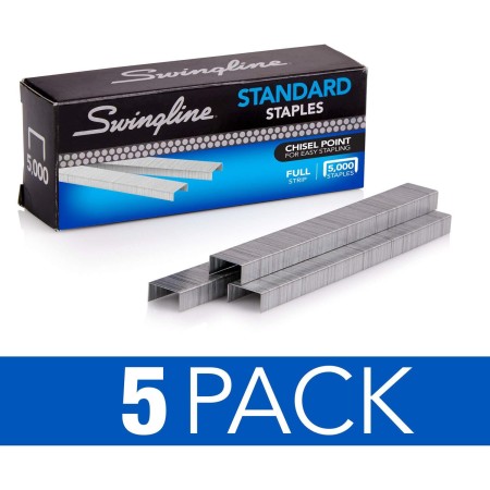 Swingline grapas, estándar, 1/4 de pulgada de longitud, 210/tira, 5,000/caja, 5 cajas (35101)