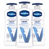 Vaseline Loción corporal de cuidado intensivo para piel seca Loción sin perfume de reparación avanzada hecha con lípidos