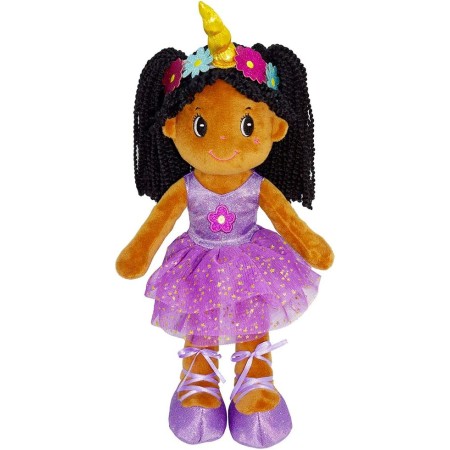 June Garden Bailarina Princesa Polina de 16 pulgadas – Muñeca suave de peluche – Traje rosa – Regalo para niñas pequeñas