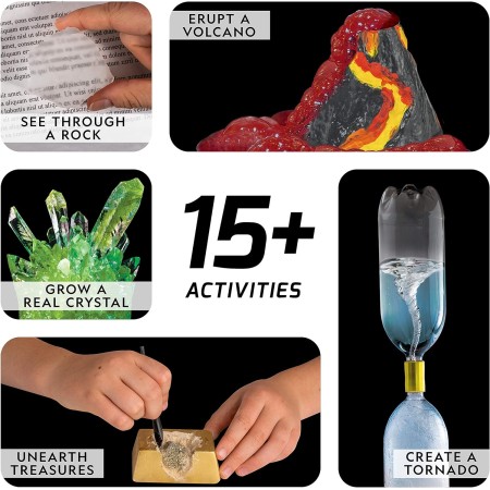 NATIONAL GEOGRAPHIC Kit de ciencia de la Tierra - Más de 15 experimentos científicos para niños, kit de cultivo de cristales,