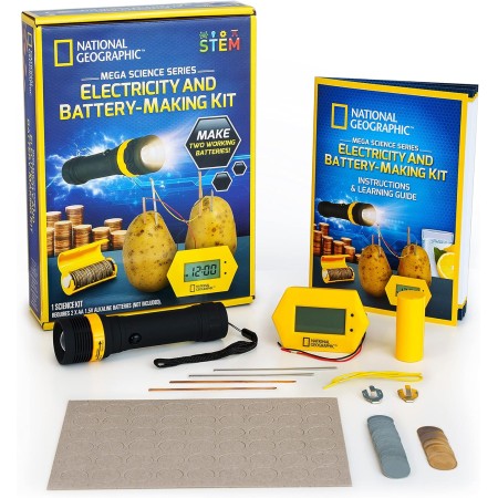 NATIONAL GEOGRAPHIC Kit de ciencia de la Tierra - Más de 15 experimentos científicos para niños, kit de cultivo de cristales,