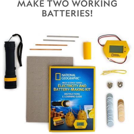 NATIONAL GEOGRAPHIC Kit de ciencia de la Tierra - Más de 15 experimentos científicos para niños, kit de cultivo de cristales,