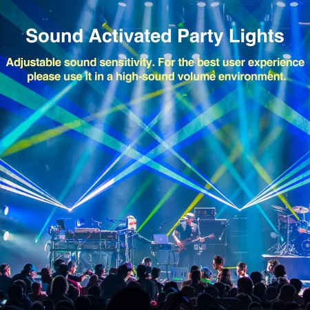 Ehaho Luces de fiesta láser para DJ, animación 3D RGB Lazer, iluminación de escenario, luces de proyector de disco activadas por