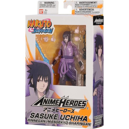 ANIME HEROES - Naruto - Figura de acción Uchiha Sasuke Rinnegan/Mangekyo Sharingan