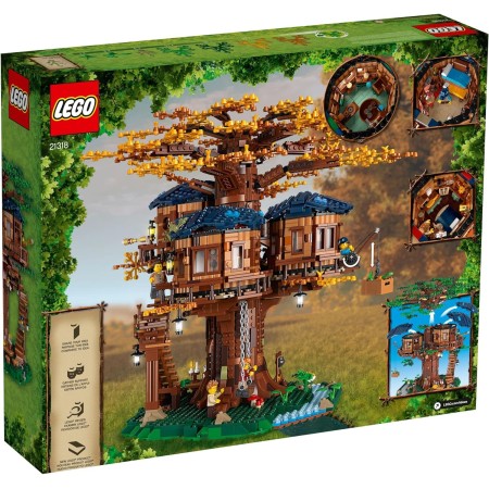 LEGO Ideas Tree House 21318, juego de construcción modelo para niños de 16 años con 3 cabinas, hojas intercambiables,