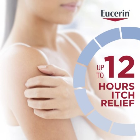 Eucerin Loción calmante para la piel, loción de cuerpo completo para piel seca y con picazón, avena natural enriquecida, botella