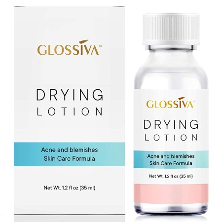 Glossiva Loción de secado, tratamiento de manchas para el acné seca espinillas, manchas, granos y poros obstruidos - Solución