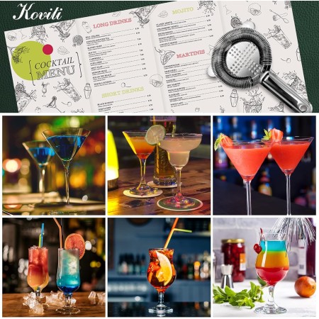 Koviti - Coctelera – Kit de camarero de 12 piezas – Juego de coctelera de acero inoxidable, herramientas de barra premium: