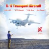 GoolRC C-17 Avión RC, avión de control remoto de 2.4 GHz, avión de transporte militar con envergadura de 14.685 in, avión RC de