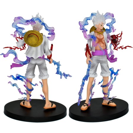 MASEKE One Piece Luffy Gear 5 Figura Anime Colección Modelo Muñeca Juguete Decoración Regalo (Blanco)