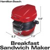 Hamilton Beach 25475 Máquina de sándwiches de desayuno, color gris, individual, Negro